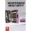 Elektrikli Manikür Pedikür Seti İkili Set 12 Parça Tırnak Bakımı Törpü Protez Çıkarma
