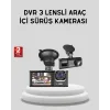 Full HD Üç Kameralı Araç Kamerası 170° Geniş Açılı ve Park Destekli
