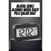 Gece Dijital Masa Saati Dijital Alarmlı Led Ekran Pilli Çalar Saat