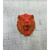 Gold Kırmızı Aslan Duvar Dekoru Asılabilir Hediyelik 3D Heykel 20x21 cm