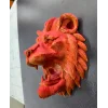 Gold Red Aslan Başı Duvar Aksesuarı