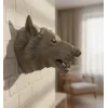 Gri Kurt Duvar Biblosu Güçlü Detaylı Dekoratif Tasarım 25x19 cm
