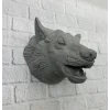 Gri Kurt Duvar Biblosu Güçlü Detaylı Dekoratif Tasarım 25x19 cm