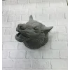 Gri Kurt Duvar Biblosu Güçlü Detaylı Dekoratif Tasarım 25x19 cm