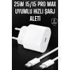 Güç Adaptörü ve Kablosu Şarj Aleti 15/15 Pro Max Uyumlu Hızlı Şarj