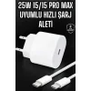 Güç Adaptörü ve Kablosu Şarj Aleti 15/15 Pro Max Uyumlu Hızlı Şarj