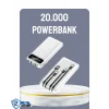 Hızlı Şarj Destekli 20.000mAh Powerbank USB Type-C Lightning LCD