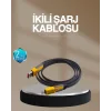 Hızlı Şarj Destekli 65W Örgülü USB-C ve USB-A Çoklu Şarj Kablosu