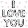I Love You Folyo Balon Gümüş Renk 35 CM