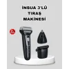 İnsua 3’lü Tıraş Makinesi – 3 Farklı Kesim Başlığı, Güçlü Motor, 60 Dakika Kullanım