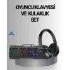Işıklı Oyuncu Klavye Mouse ve Bluetooth Kulaklık Seti Türkçe Q USB