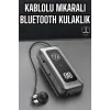 Kablolu Bluetooth Kulaklık Kulak İçi Stereo Mikrofonlu Dijital Göstergeli