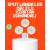 Kablosuz 3 Lü Spot Led Lamba Seti Uzaktan Kumandalı Enerji Tasarruflu Aydınlatma