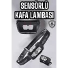 Kafa Lambası Kamp Lambası Sensörlü Şarjlı Ayarlanabilir