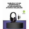 Kırmızı Gaming Headset Mikrofonlu Sağlam Kablolu Konforlu
