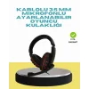 Kırmızı Işıklı Oyuncu Kulaklığı Kablolu Mikrofonlu Profesyonel