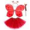Kırmızı Kelebek Kostümü - Kostüm Aksesuar Seti 4 Parça