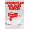 Kırmızı Parti Oyuncağı Para Saçma Fırlatma Tabancası Makinesi Super Money