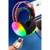 Kulak Üstü Kablosuz Bluetooth Kulaklık Unısex Renkli Işıklı Kulaklık