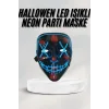 Led Işıklı Neon Maske Cadılar Bayramı Maskesi Korkunç Korku Maskesi