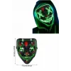 Led Işıklı Neon Maske Cadılar Bayramı Maskesi Korkunç Korku Maskesi
