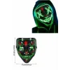 Led Işıklı Neon Maske Cadılar Bayramı Maskesi Korkunç Korku Maskesi