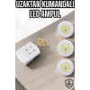 Led Lamba 3lü Uzaktan Kumandalı Yapışkanlı Beyaz Işık