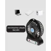 Mini Vantilatör Masaüstü – USB Girişli, Şarjlı, 3 Kademe, Sessiz Motor, Işıklı