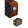 Nostaljik Görünümlü Ahşap Radyo TF SD USB Girişli Led Fener Işıklı