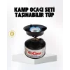Outdoor Kamp Ocağı Gazlı Taşınabilir Pişirme Seti Üç Ayaklı Denge Aparatlı
