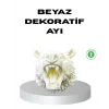 Özel Tasarım Beyaz Ayı Duvar Aksesuarı 3D Dekoratif Heykel 25x19 cm