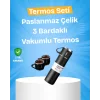 Paslanmaz Çelik Termos Seti | 500 ml Kapasite, 6-12 Saat Isı Koruma, Hediye Kutulu