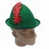 Peter Pan Şapkası Yeşil Renk Kırmızı Tüylü
