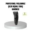 Profesyonel Şarjlı Saç ve Sakal Tıraş Makinesi – Çelik Bıçaklı, Ayarlanabilir Başlıklı, Kablosuz