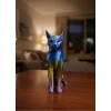 Rainbow Renkli Kedi Biblosu Dekoratif Masa ve Raf Süsü