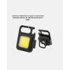 Şarjlı COB LED Anahtarlık Fener – 4 Modlu, Manyetik ve Katlanabilir Standlı