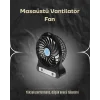 Şarjlı USB Fan – Masaüstü Mini Vantilatör, Taşınabilir, Işıklı, 3 Kademeli, Sessiz
