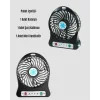 Şarjlı USB Fan – Masaüstü Mini Vantilatör, Taşınabilir, Işıklı, 3 Kademeli, Sessiz