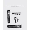 Sessiz Motorlu, Kablosuz Kullanımlı Şarjlı Saç ve Sakal Kesme Makinesi – Taraklı Set