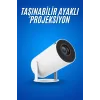 Sinema Projektörü Android HDMI USB WİFİ Ses Çıkışlı Ayaklı Projeksiyon Taşınabilir