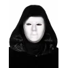 Siyah Kapüşonlu 120 cm Pelerin ve Beyaz Boyanabilir Tam Yüz Maske