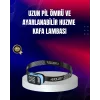 Süper Parlak LED Kafa Feneri 3 Renk 53 Mod Type C Şarjlı