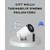 Taşınabilir Projeksiyon Cihazı 4K Destekli Wi-Fi Kablosuz Ekran Yansıtma