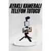 Telefon Tutucu Led Işıklı Kumandalı Mikrofon Telefon Vlog Video Kayıt