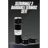 Termos Seti Paslanmaz Çelik 3 Bardaklı Vakumlu Termos Set 500 Ml 12 Saate Kadar Isı Koruma