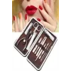 Tırnak Bakım Seti Tırnak Düzeltme Batık 12 Parça Çanta Tipi Manikür Pedikür