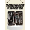 Tırnak Bakımı Tırnak Makası Profesyonel 12 Parça El Ayak Manikür Pedikür Seti