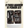 Tırnak Bakımı Tırnak Makası Profesyonel 12 Parça El Ayak Manikür Pedikür Seti