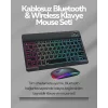 Tüm Cihazlarla Uyumlu RGB Işıklı Kablosuz Klavye ve Mouse Seti