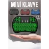 TV Uyumlu Mini Klavye Q Klavye Işıklı Tüm Cihazlara Uyumlu
